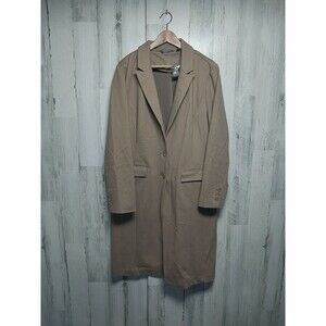 Lisa Rinna Collection Women's Two Button Pea Coat Solid Camel XL Size